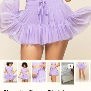 POPFLEX Lavender Tiered Tulle Skort